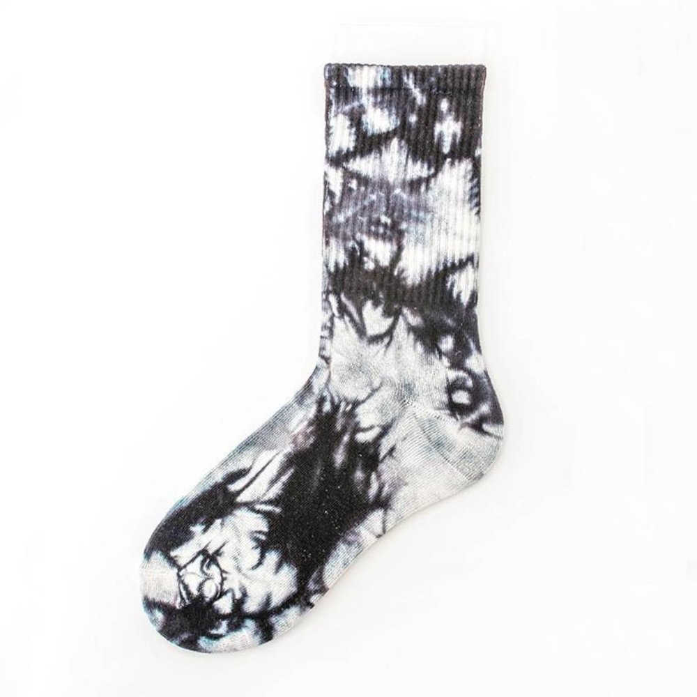 Black tie-dye tube socks qty 3